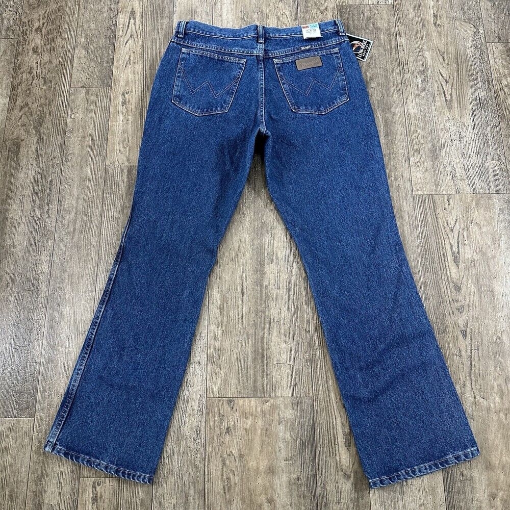 Vintage Wrangler COWBOY CUT Size 15 High Rise Jeans Denim Pants USA Made 35x32 - Picture 9 of 11